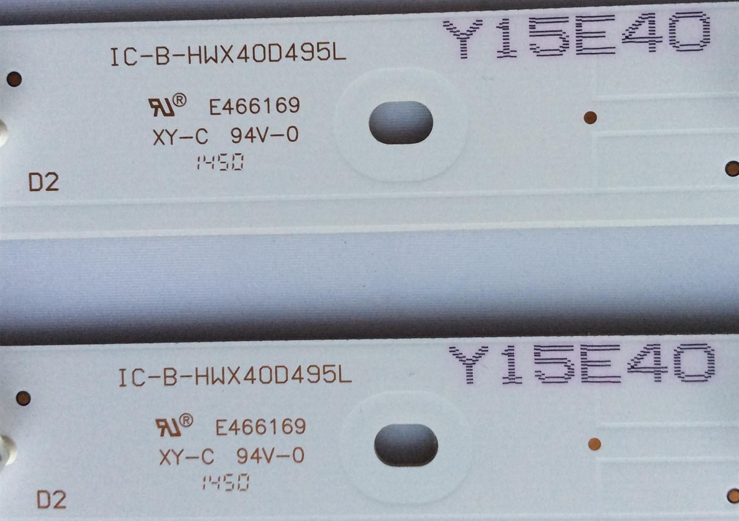 KIT DE LEDS PARA TV VIZIO ORIGINAL 10 PIEZAS / NUMERO DE PARTE IC-B-HWX40D495L / IC-B-HWX40D495R / 05638005052111 / 05638015011131 / E466169 / PANEL LSC400HN02-602 / LSC400HM10-S01 / MODELO E40-C2 / E40-C2 LWZQSFAR - Imagen 2